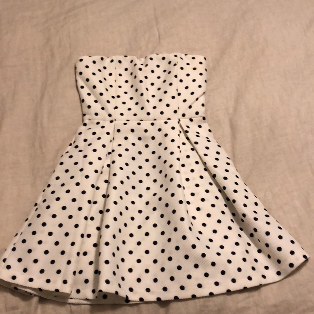 Polka Dot White & Black Dress
